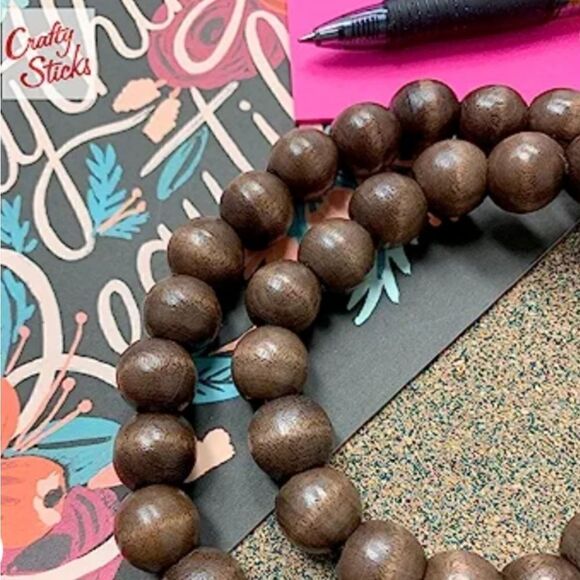 16mm Wood Beads (BLK11) - Picture 6 of 6